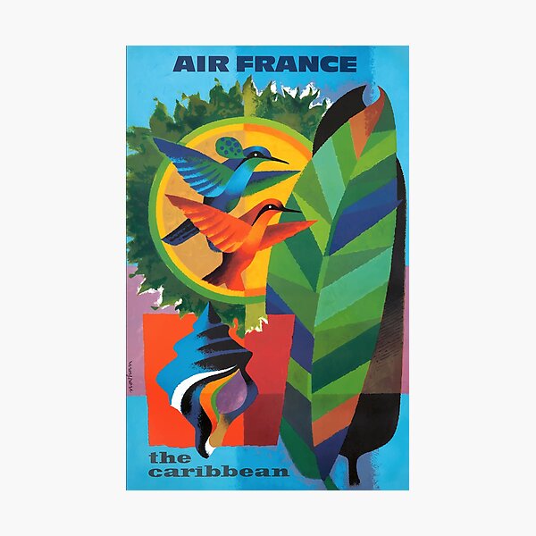 Item preview, 1964 Air France The Caribbean Travel Poster designed and sold by retrographics.