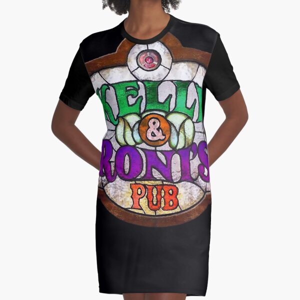 Kelly and Roni Pub Sign Graphic T-Shirt Dress