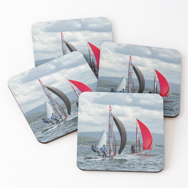 Item preview, Children sailing racings sailboats with colourful sails.  designed and sold by sunnypicsoz.