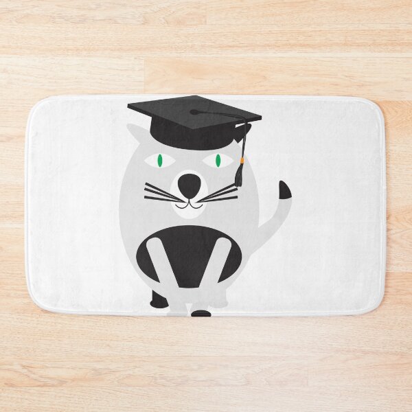 Item preview, Black White Cat with Graduation Hat designed and sold by sigdesign.
