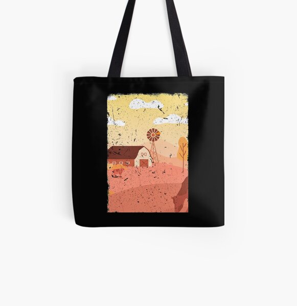 Details about   Tote Bag Craft Shopping Cotton Country Farm Farmer Tractor Antique Barn Yellow 