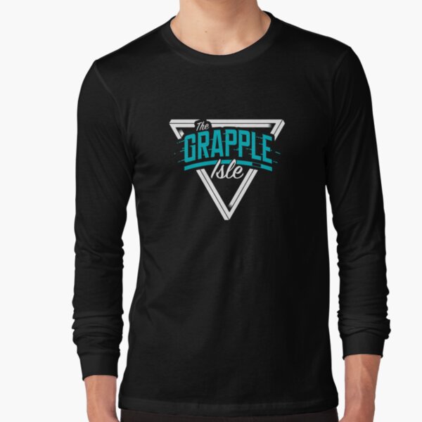 Grapple Isle – White & Green Triangle Long Sleeve T-Shirt