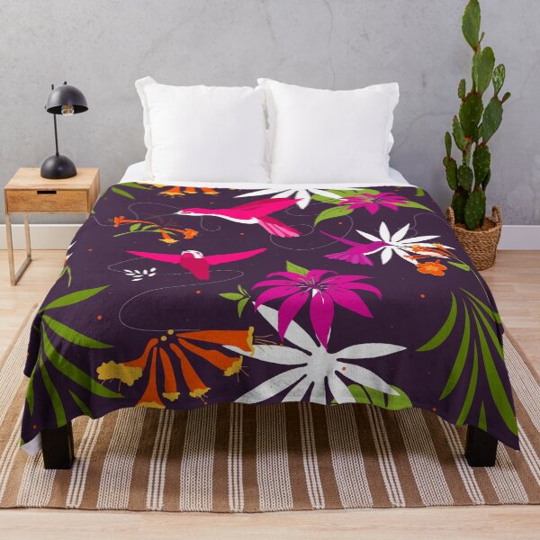 Item preview, Hummingbird Pattern | Pink Hummingbirds on Purple designed and sold by CreativeBridge.