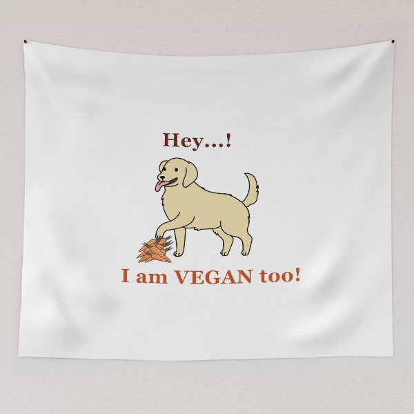 Item preview, Vegan Cute Labrador Saying Hey! I am Vegan too. designed and sold by hcetinuk.