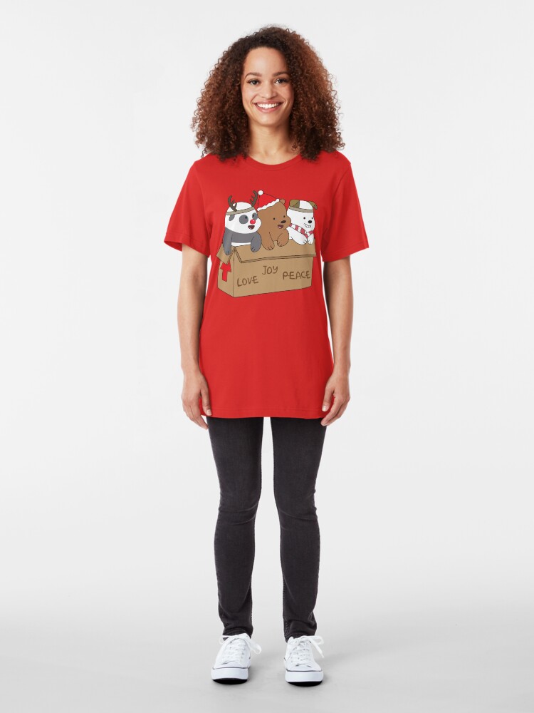 Alternate view of We Bare Bears Love Slim Fit T-Shirt