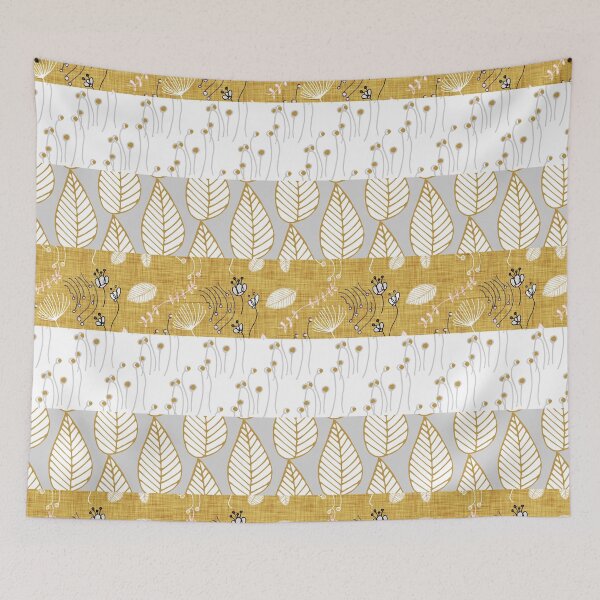 Item preview, Winter Floral Gold Quilt - Farmhouse Cottage Flowers designed and sold by susycosta.