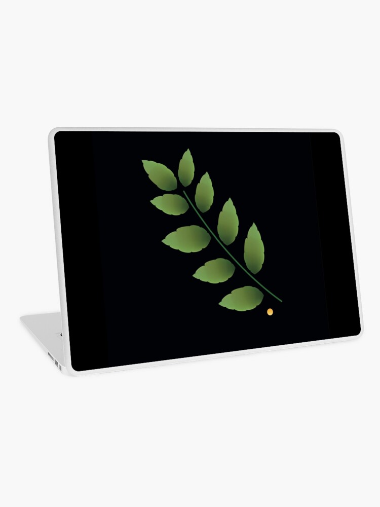 Eco theme. Green leaf on a black background