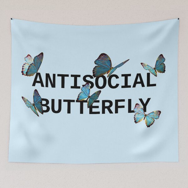 Item preview, ANTISOCIAL BUTTERFLY BLUE designed and sold by CharlieCreator.