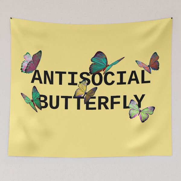 Item preview, ANTISOCIAL BUTTERFLY COLORFUL BLACK designed and sold by CharlieCreator.