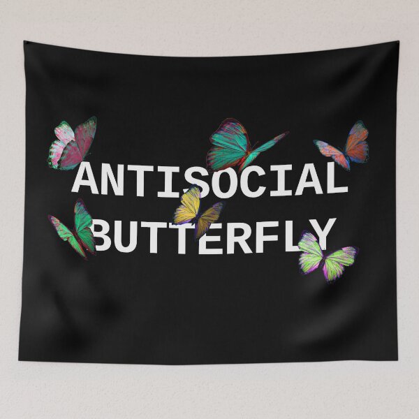 Item preview, ANTISOCIAL BUTTERFLY COLORFUL WHITE designed and sold by CharlieCreator.