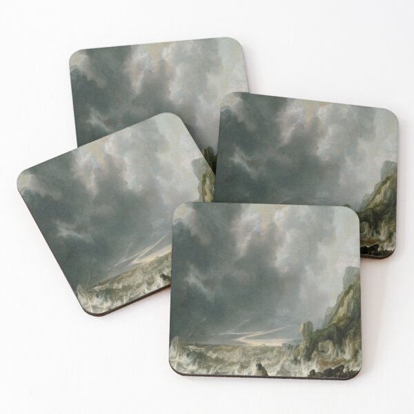 Item preview, Ship in Distress off a Rocky Coast-Simon de Vlieger designed and sold by LexBauer.
