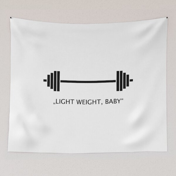 Item preview, Barbell with weights underneath "light weight, baby" designed and sold by JEprint.