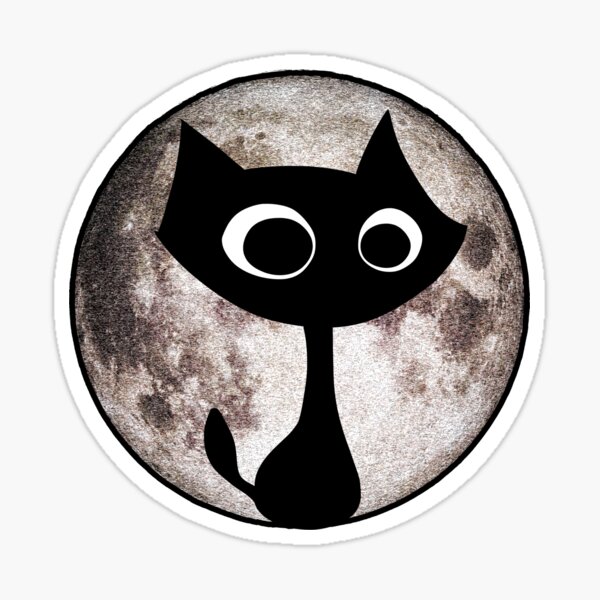 Artikel-Vorschau von Die Katze und der Mond ohne Text., designt und verkauft von StudioPixels.