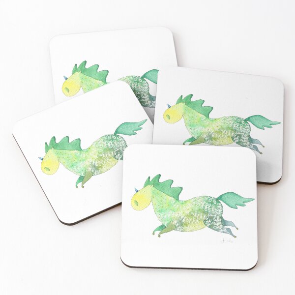 Item preview, Green unicorn with floral pattern designed and sold by alisonsadler.