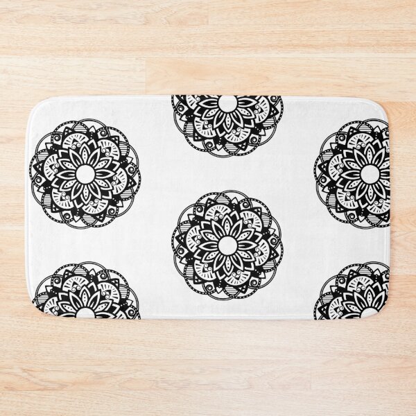 Item preview, Floral Lotus Mandala Black designed and sold by MellowGroove.