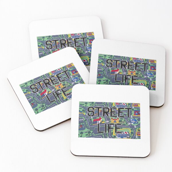 Item preview, Street Life. Retro roads playmat designed and sold by qlobba.