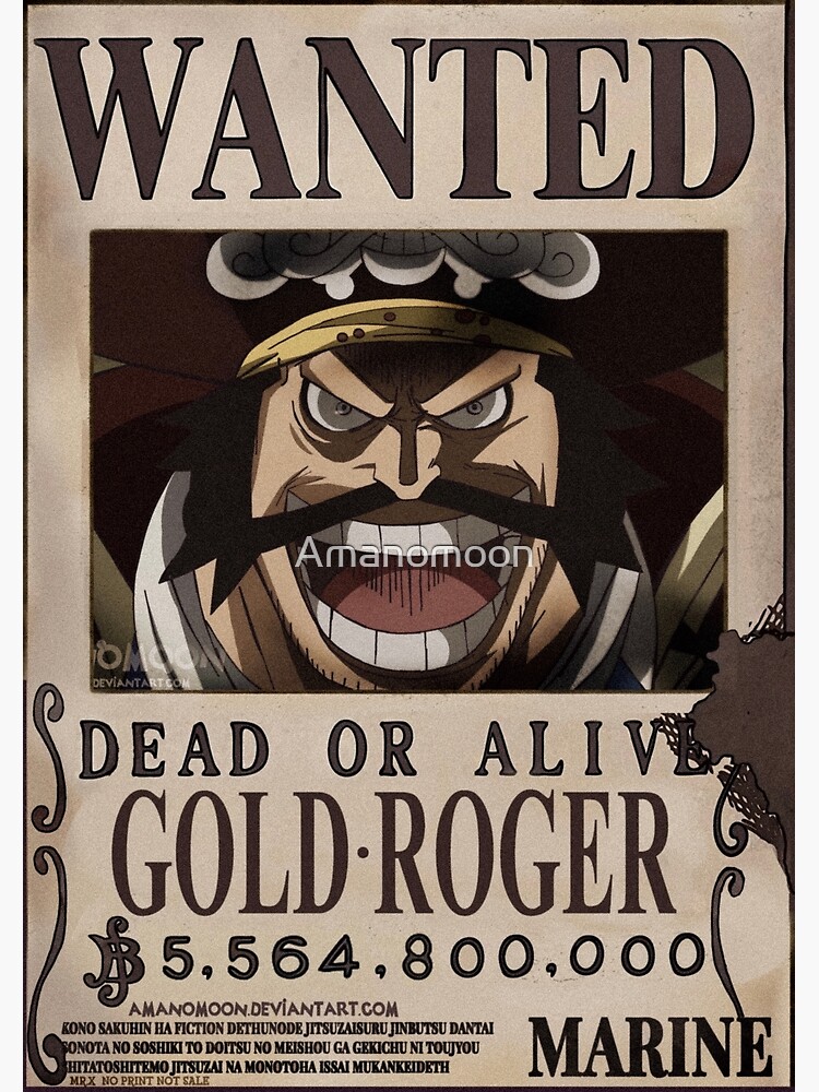Gold Roger Wanted Bounty Greeting Card By Amanomoon Redbubble