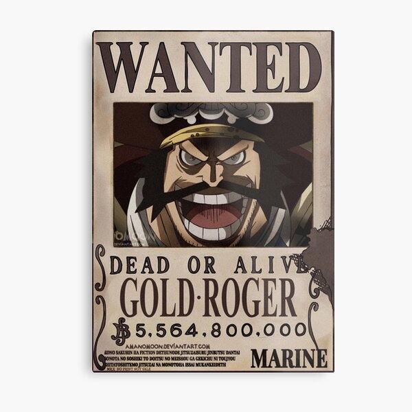 Wanted Gol D Roger Gol D Roger Bounty Metal Print By Triskova Redbubble