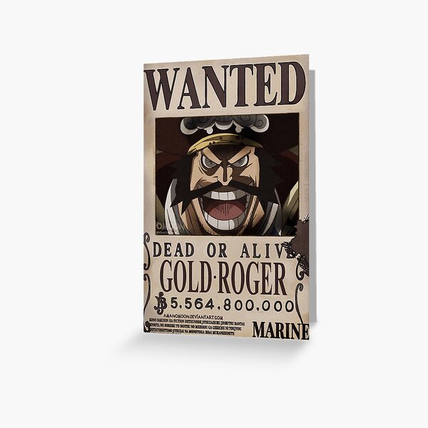 Gold Roger Wanted Bounty Greeting Card By Amanomoon Redbubble