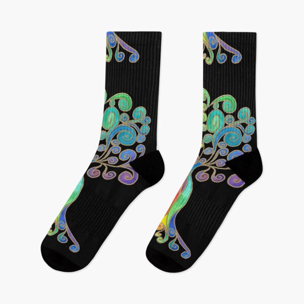 Item preview, Fancy Tree - Rainbow Colours on Black  Background designed and sold by CarolineLembke.