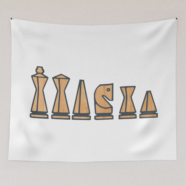 Item preview, Chess Wood Pieces Game Art designed and sold by L. Layne.
