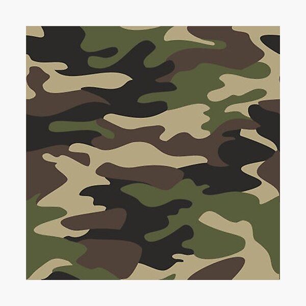Camouflage (Camo) Print Traditional Army Military Photographic Print for  Sale by Designs by Kool Kat