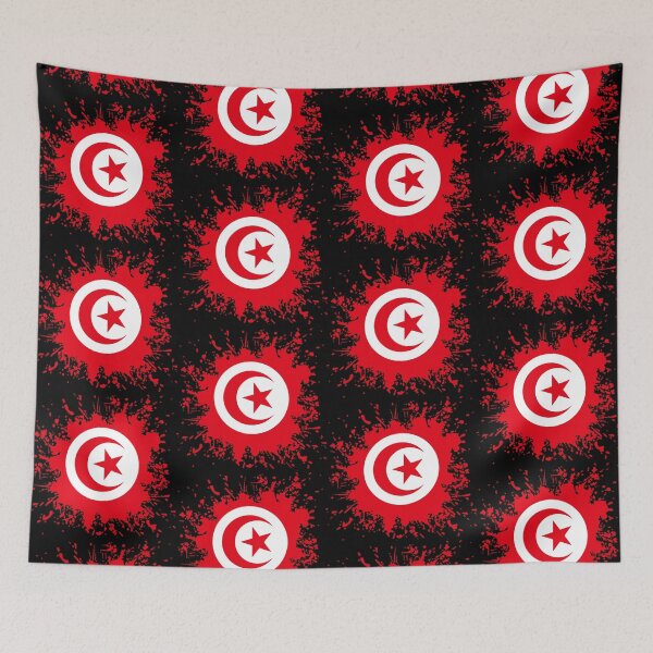 Item preview, Tunisia flag color splashes designed and sold by 1681830934131.