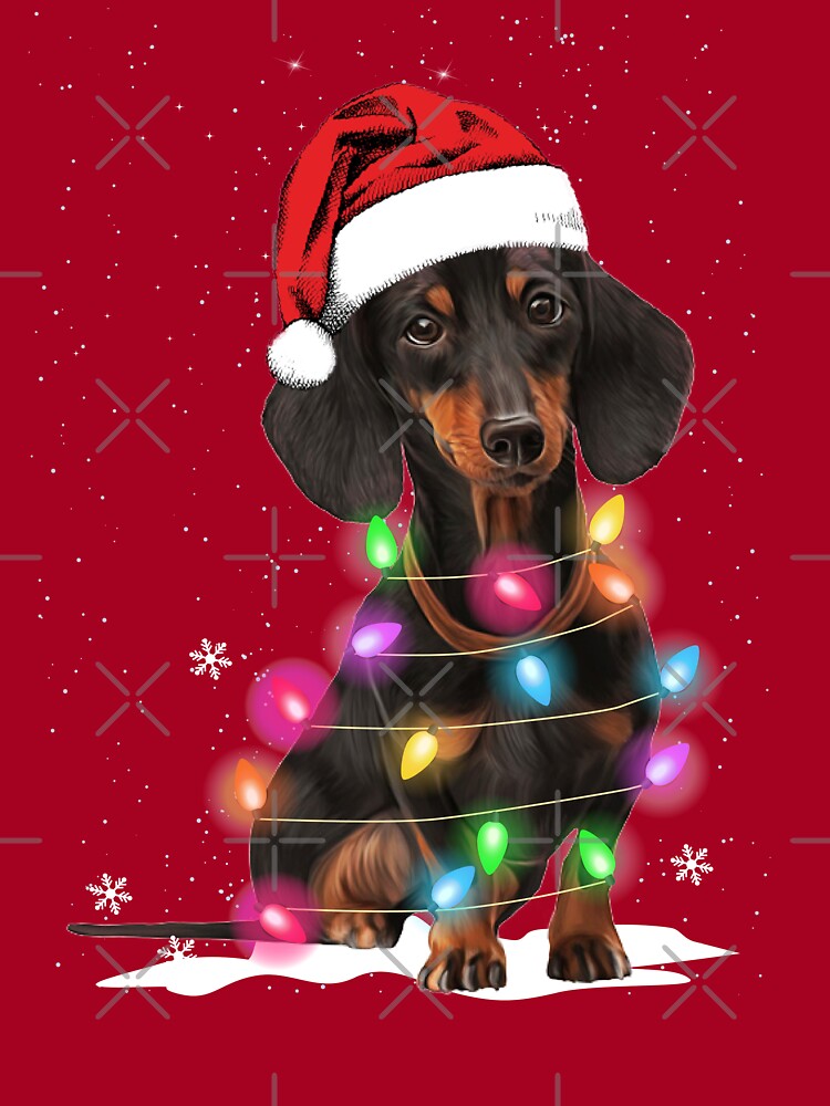 Dachshund Christmas Lights With Snow Sweater" Kids T-Shirt by DogsHearted |  Redbubble