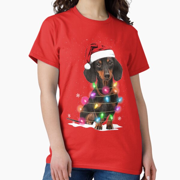 Item preview, Dachshund Christmas Lights With Snow Sweater designed and sold by DogsHearted.