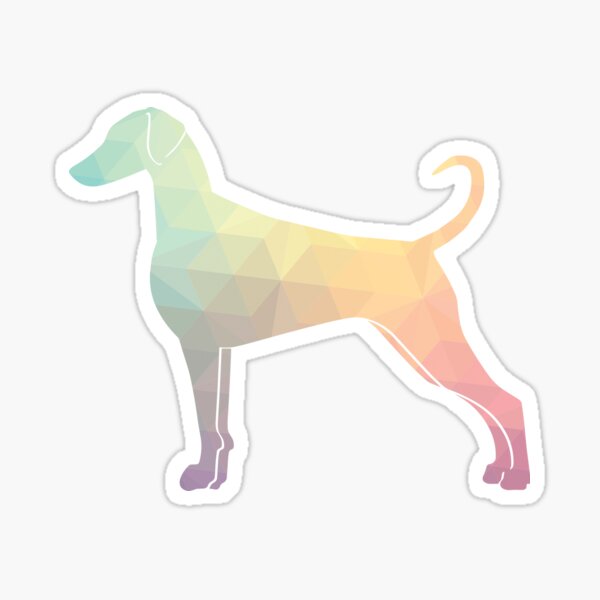 Doberman Pinscher Dog Breed Silhouette Filled with Geometric Pattern in Pastel Sticker