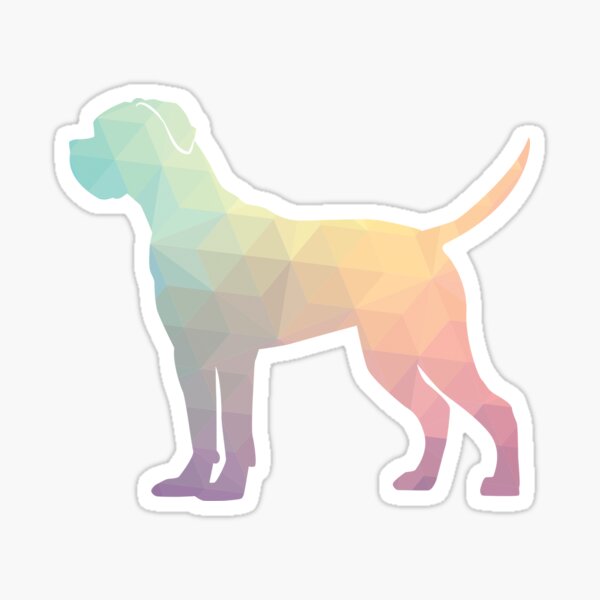 Cane Corso Dog Breed Silhouette Filled with Geometric Pattern in Pastel Sticker