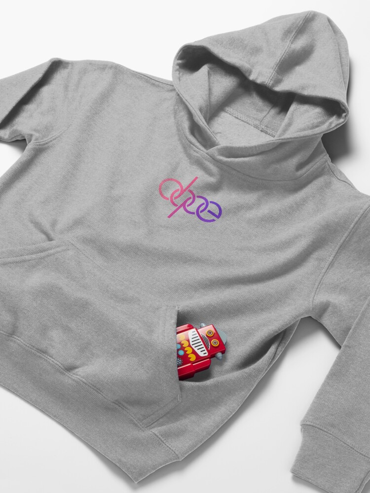 Alternate view of Dope Audi Logo (Pink Gradient) | Gift for Girlfriend Kids Pullover Hoodie