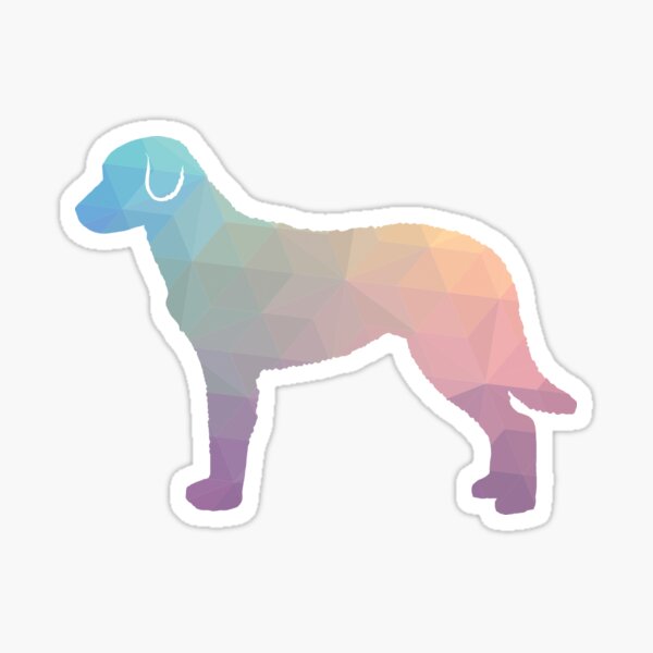 Chesapeake Bay Retriever Dog Breed Silhouette Filled with Geometric Pattern in Pastel Sticker