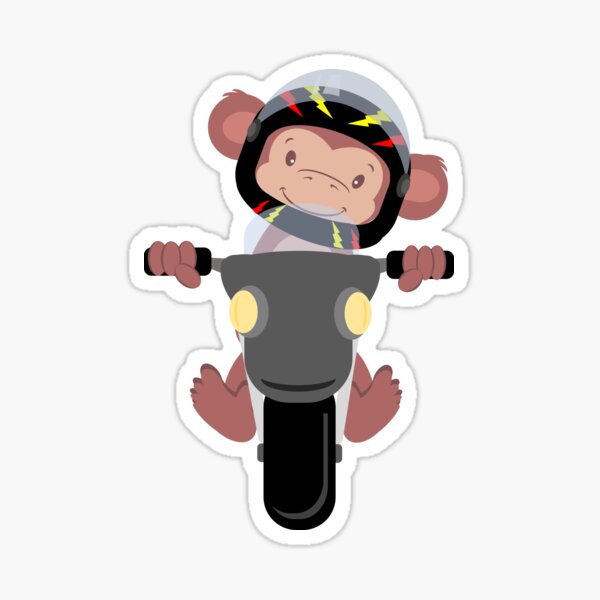 Le singe sur sa moto Sticker