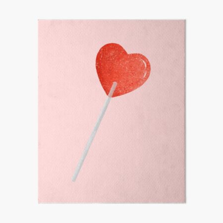 Heart Lollipop Illustration Art Board Print