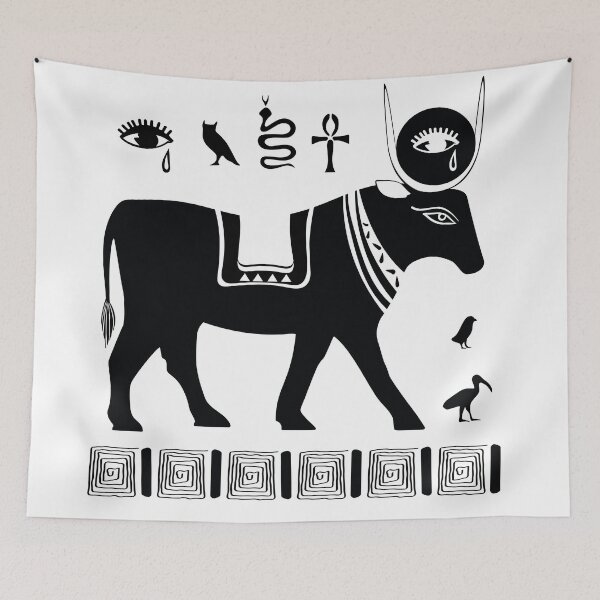 Item preview, Ancient Egyptian god Apis in the form of a sacred bull and ancient Egyptian symbols designed and sold by zatmeniee.