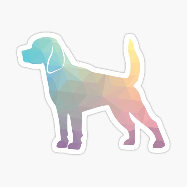 Beagle Dog Breed Silhouette Filled with Geometric Pattern in Pastel Sticker