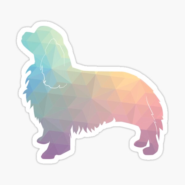 Cavalier King Charles Spaniel Dog Breed Silhouette Filled with Geometric Pattern in Pastel Sticker