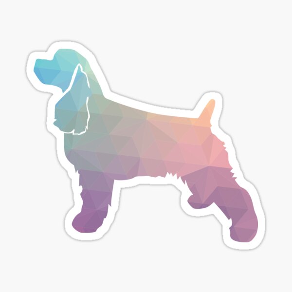 Cocker Spaniel Dog Breed Silhouette Filled with Geometric Pattern in Pastel Sticker
