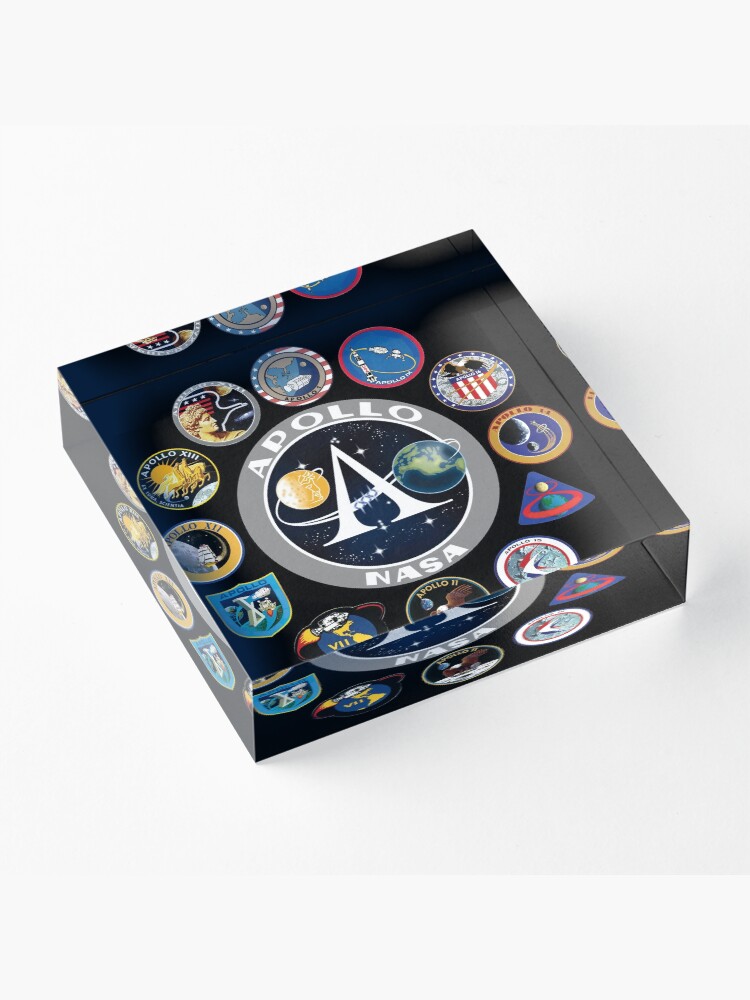 Alternate view of Apollo Missions Patch Badge - NASA Program Acrylic Block