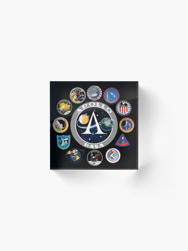 Alternate view of Apollo Missions Patch Badge - NASA Program Acrylic Block