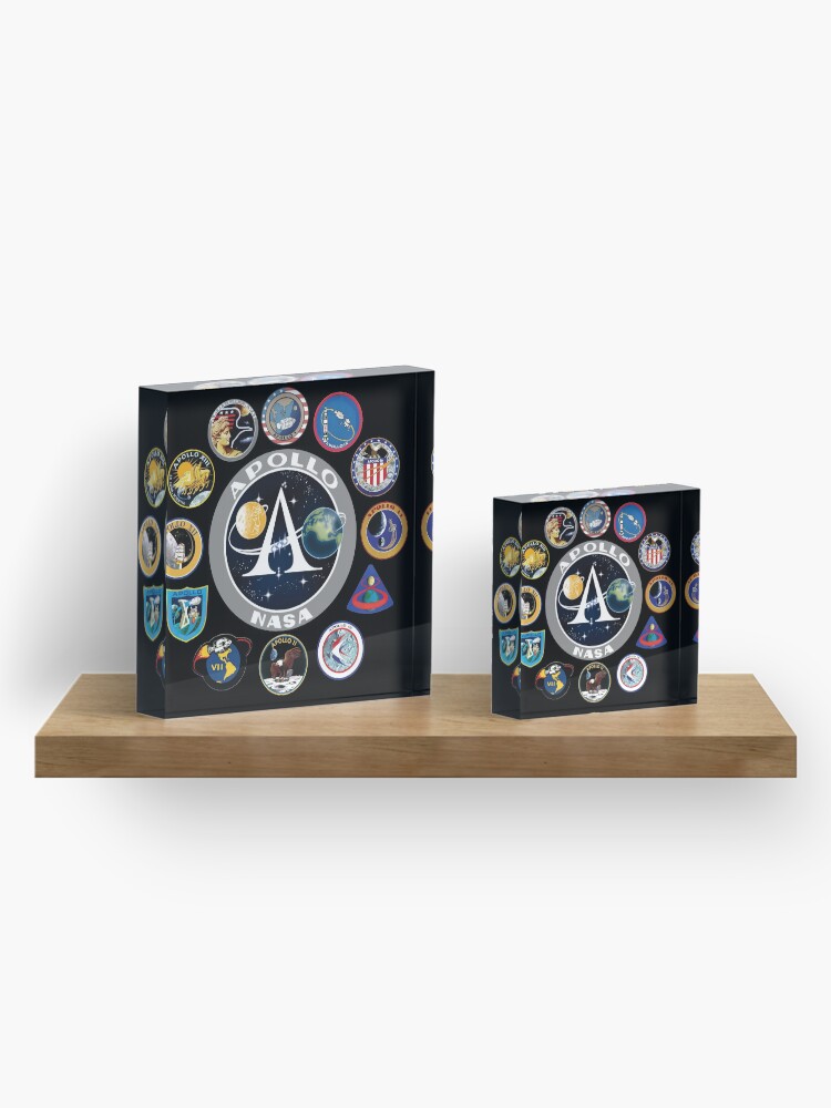 Alternate view of Apollo Missions Patch Badge - NASA Program Acrylic Block
