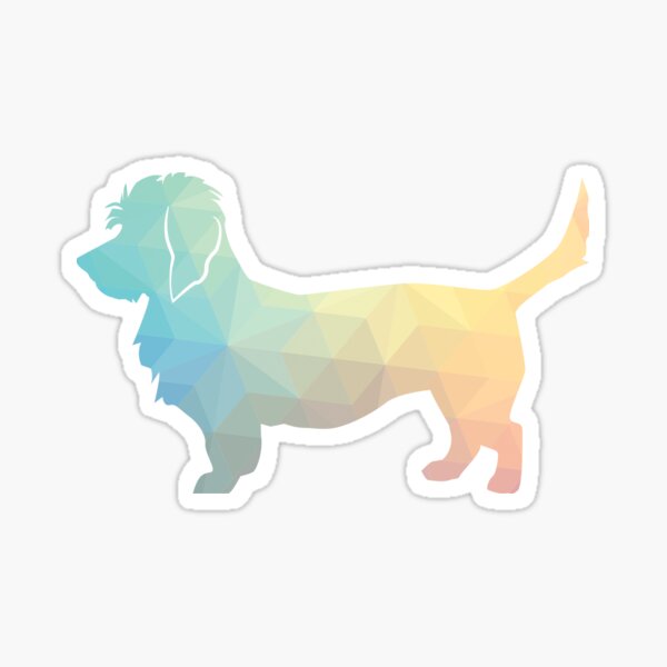 Dandie Dinmont Terrier Dog Breed Silhouette Filled with Geometric Pattern in Pastel Sticker