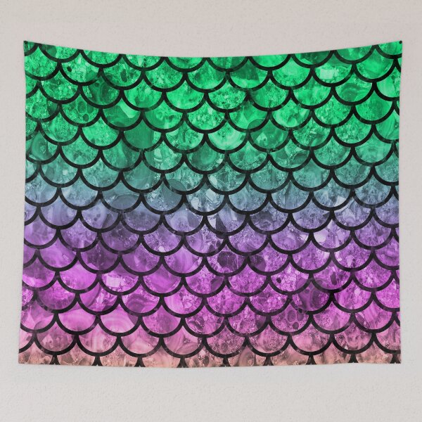 Item preview, Green Pink Dragon Scales designed and sold by HomeLivingCo.