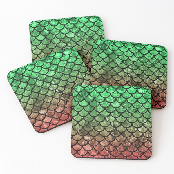 Item preview, Green Red Dragon Scales designed and sold by HomeLivingCo.