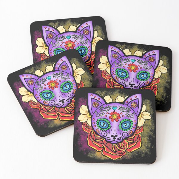 Item preview, Sugar Skull Cat Dia de los Muertos Beautiful Halloween  designed and sold by No Limits T-Shirts.