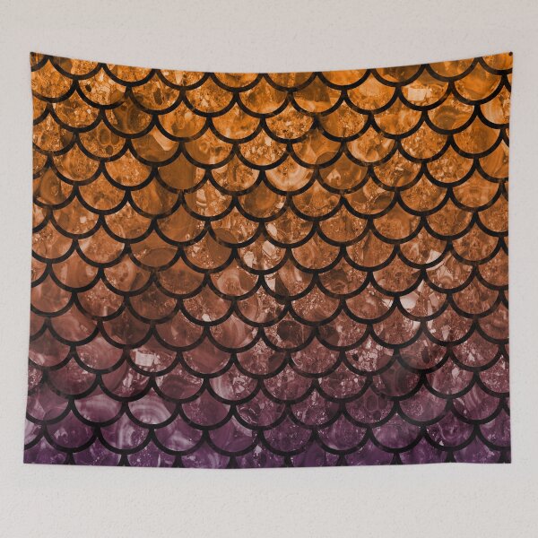 Item preview, Orange Purple Dragon Scales designed and sold by HomeLivingCo.