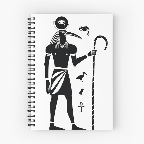 Item preview, The ancient Egyptian god Thoth with the head of an ibis and ancient Egyptian symbols designed and sold by zatmeniee.
