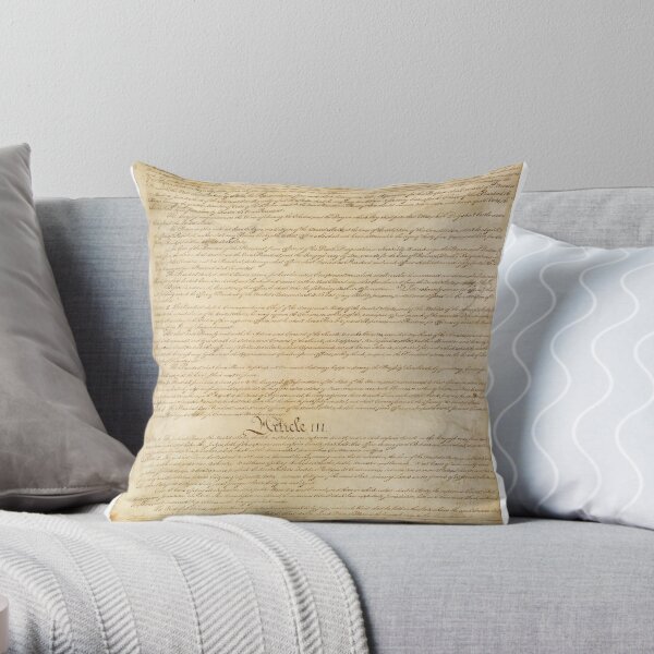 Original Page 3 of the United States Constitution Throw Pillow