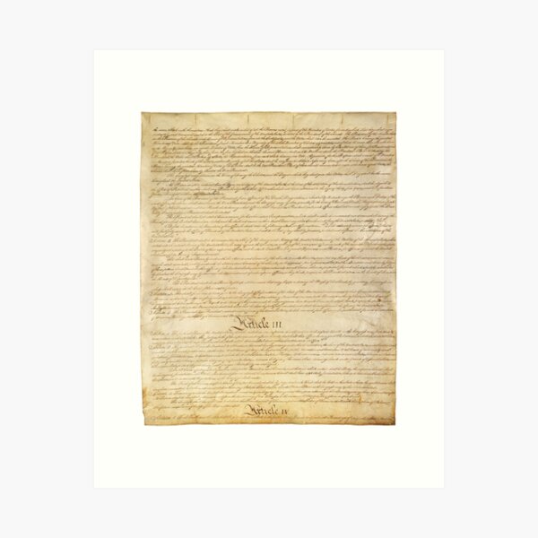 Original Page 1 of the United States Constitution Art Print for Sale by  allhistory